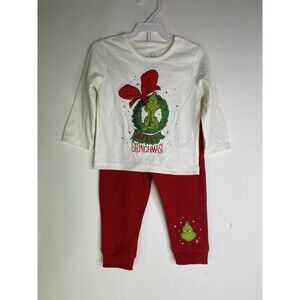 Dr. Seuss The Grinch Christmas Shirt Top Pants Outfit Set Baby Girls 18 Months